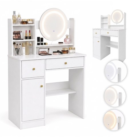 Toaletka kosmetyczna ModernHome z lustrem LED 3 barwy