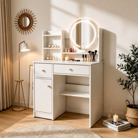 Toaletka kosmetyczna ModernHome z lustrem LED 3 barwy