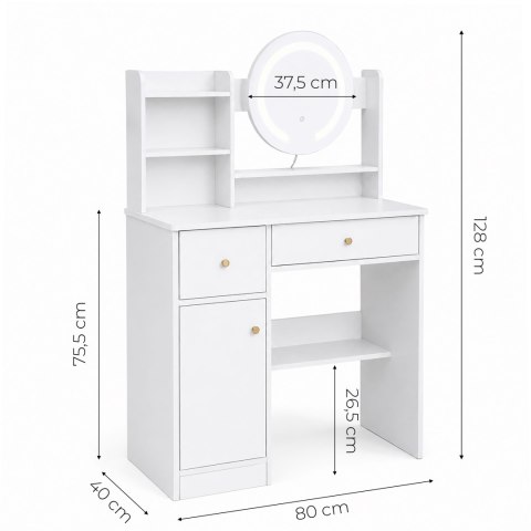 Toaletka kosmetyczna ModernHome z lustrem LED 3 barwy