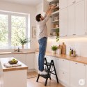 Drabina stalowa 3-stopniowa ModernHome czarna 150 kg