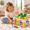 Drewniana Kostka Edukacyjna Ecotoys 8w1 Wózek Sorter Cymbałki Żabka
