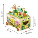 Drewniana Kostka Edukacyjna Ecotoys 8w1 Wózek Sorter Cymbałki Żabka