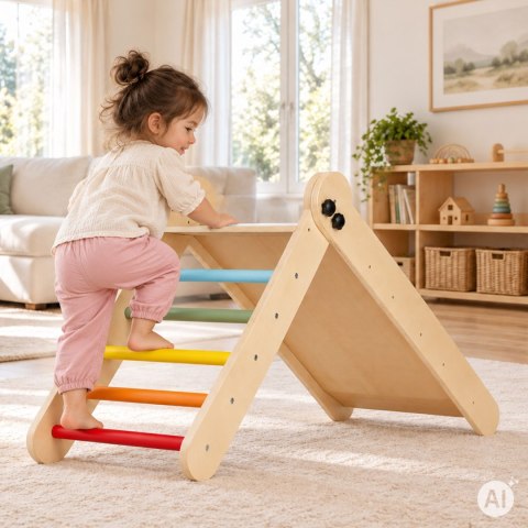 Drewniany Plac Zabaw Henry Ecotoys Montessori Drabinka Z Rampą