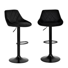 Hoker barowy ModernHome czarny welwet regulacja 50-80 cm