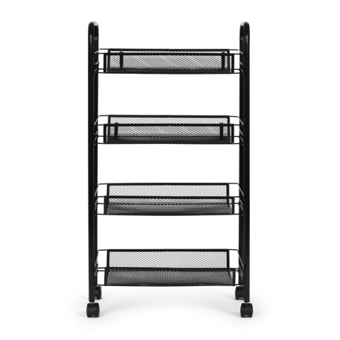 Metalowy regał mobilny ModernHome 4 półki czarny