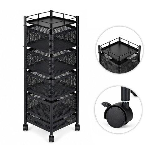 Regał kuchenny ModernHome 5 obrotowych półek metalowy