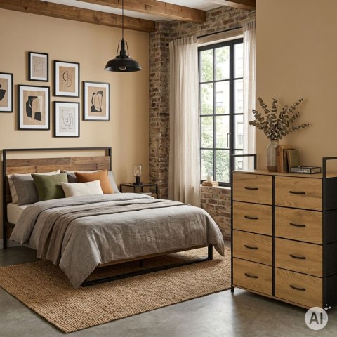 Szafka ModernHome 8 szuflad materiałowych 80 cm loft
