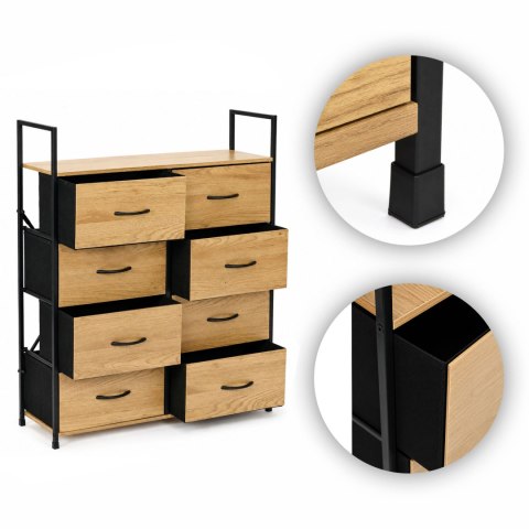 Szafka ModernHome 8 szuflad materiałowych 80 cm loft