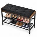 Szafka na buty ModernHome loft z pikowanym siedziskiem 2 półki