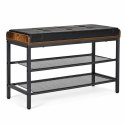 Szafka na buty ModernHome loft z pikowanym siedziskiem 2 półki