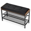 Szafka na buty ModernHome loft z pikowanym siedziskiem 2 półki
