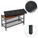 Szafka na buty ModernHome loft z pikowanym siedziskiem 2 półki