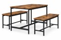 Zestaw mebli loftowych ModernHome stół 2 ławki 4 os.