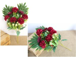 Bukiet wiązanka mieszana DALIA GERBERA wys. 43 cm 7 łodyg 7 kwiatów 6 cm BORDOWA MZ-405D