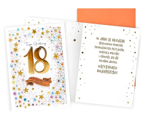 Karnet urodziny 18-nastka gwiazdki DKP-109