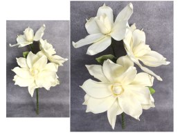 Kwiat piankowy MAGNOLIA wys. 80 cm 3 kwiaty 30-38 cm ECRU GB-569ZD