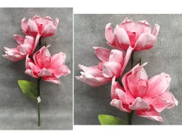 Kwiat piankowy MAGNOLIA wys. 80 cm 3 kwiaty 30 x 38 cm RÓŻOWY GB-569ZL