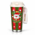Świąteczny kubek termiczny 550ml z uchwytem i ustnikiem, MERRY CHRISTMAS CUP33