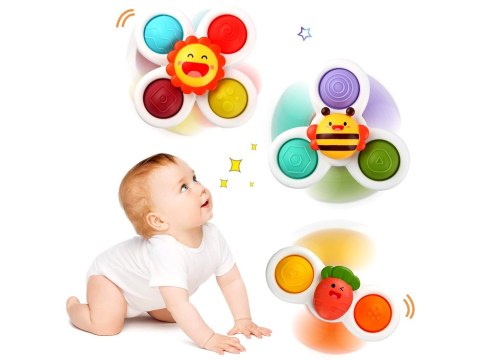 Zabawka sensoryczna Fidget Spinner z przyssawką 3 szt ZA5340