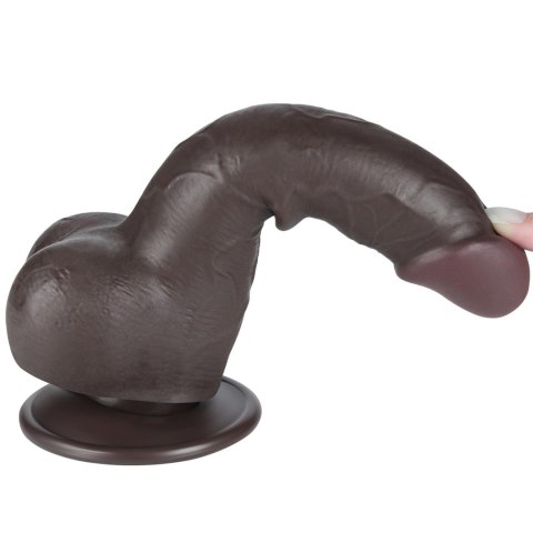 7.5'' Sliding Skin Dual Layer Dong Black