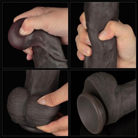 14.5'' Dual Layered Bendable Silicone Cock XXL(Black)