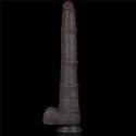 16'' Dual Layered Bendable Silicone Cock XXL(Black)