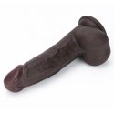 8" Vibrating Sliding Skin Pro II Silicone Dong (Black)