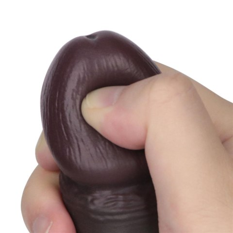 8" Vibrating Sliding Skin Pro II Silicone Dong (Black)