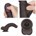 8" Vibrating Sliding Skin Pro II Silicone Dong (Black)