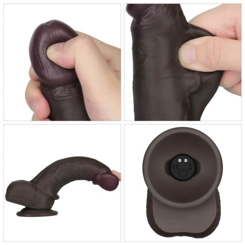 8" Vibrating Sliding Skin Pro II Silicone Dong (Black)