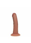 Dual Density Silicone Curved Realistic Dildo with Suction Cup - 6" / 15,5 cm - Tan
