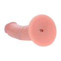 Dual Density Silicone Curved Realistic Vibrating Dildo with Suction Cup - 6" / 15,5 cm - Flesh