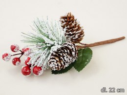 Gałązka ozdobna 22cm Boże Narodzenie CV08939