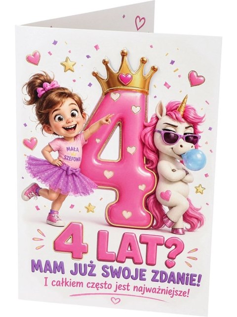 Humorystyczna kartka na 4 urodziny A RD-118