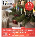 SZNUR DEKORACYJNYCH ŚWIECZEK NA KLIPSACH LAMPKI PRL 20 LED CIEPŁY BIAŁY
