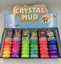 Slime w spiralnej buteleczce ombre z kuleczkami i squishy stworkiem potworkiem