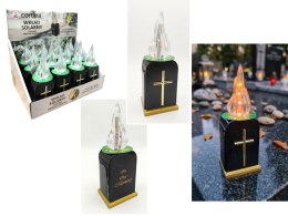 Wkład led memorial krzyż solar efekt płomienia 16 x 6 x 5cm WZPSOL