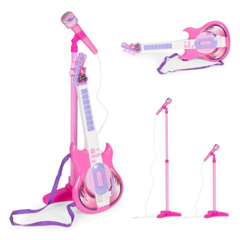 Zestaw gitara elektryczna mikrofon statyw dla dzieci 3+