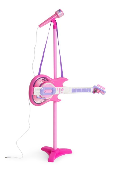 Zestaw gitara elektryczna mikrofon statyw dla dzieci 3+