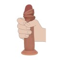 Dual Density Silicone Realistic Sliding Skin Dildo - 6" / 15,5 cm - Tan