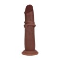 Dual Density Silicone Realistic Sliding Skin Dildo - 8" / 20,5 cm - Brown