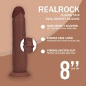Dual Density Silicone Realistic Sliding Skin Dildo - 8" / 20,5 cm - Brown