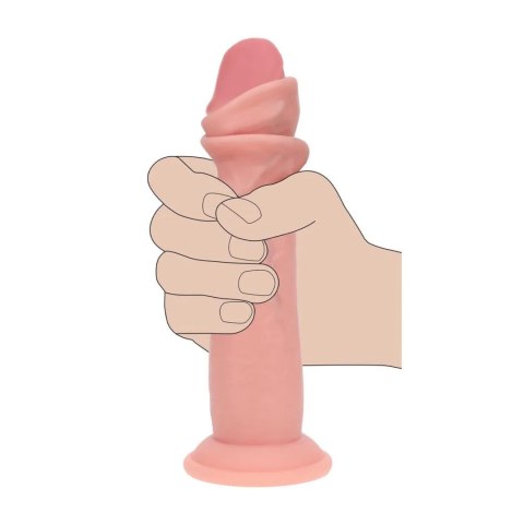 Dual Density Silicone Realistic Sliding Skin Dildo - 8" / 20,5 cm - Flesh