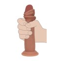 Dual Density Silicone Realistic Sliding Skin Dildo - 8" / 20,5 cm - Tan