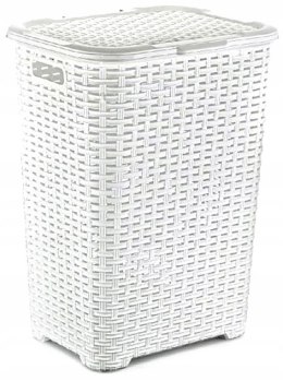 Kosz na bieliznę RATTAN 45l-biały 400x316x550