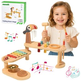 TOOKY TOY Instrumenty Edukacyjne Zestaw Stolik Muzyczny -Tukan