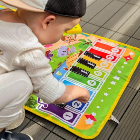 WOOPIE Mata Muzyczna Zwierzątka Interaktywne Pianino I Perkusja 2w1