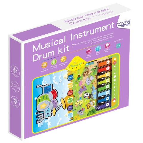 WOOPIE Mata Muzyczna Zwierzątka Interaktywne Pianino I Perkusja 2w1