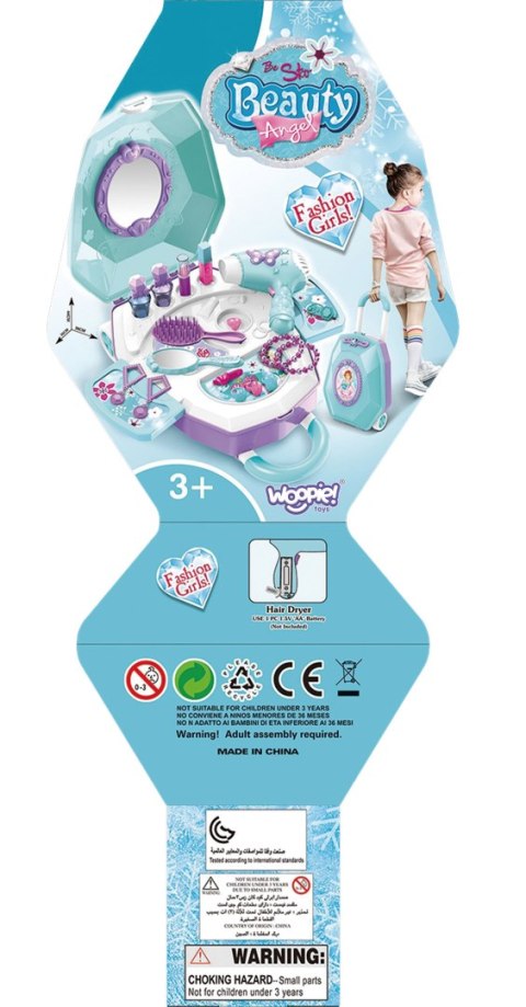 WOOPIE Toaletka dla Dziewczynki 2w1 Salon Piękności w Walizce