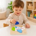 VIGA Drewniane Puzzle Układanka Samolot Kolorowy Dla Dzieci